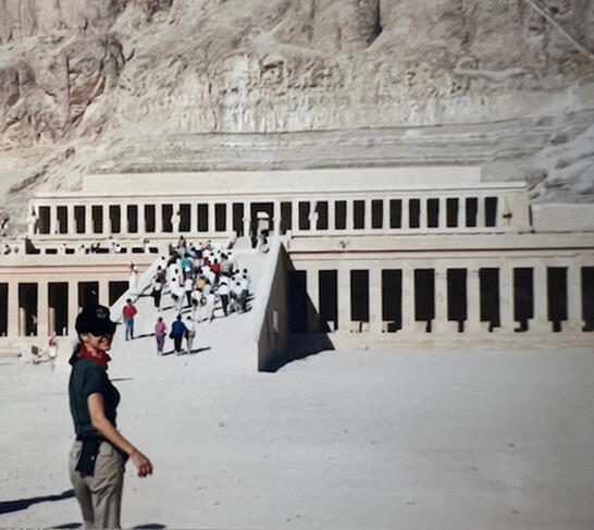 Veronica entering the Valley of the Queens in Egypt, 1988